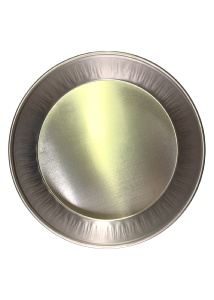 Plat en aluminium rond (tapsi) , réutilisable, de diamètre 22 cm et de hauteur 4 cm