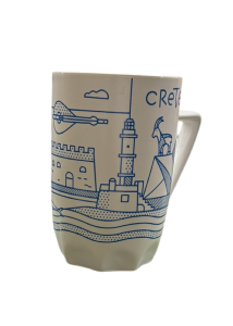 Mug en céramique - Monochrome bleu avec des symboles