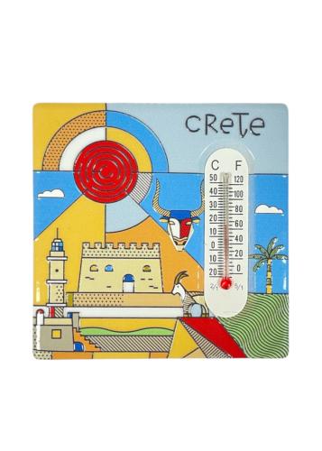 Magnet avec thermomètre en céramique de Crète