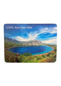 Magnet souvenir de Crète-Grèce "Lac Kournas" 7,4x5,5 cm