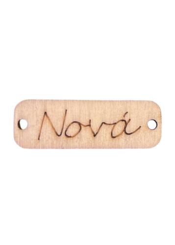 Pendentif rectangle en bois NONA 'Marraine' 3,5x1,2