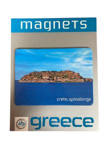 Magnet souvenir de Crète-Grèce "L'île de Spinalonga" 7,4x5,5 cm