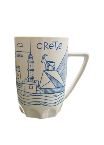 Mug en céramique - Monochrome bleu avec des symboles