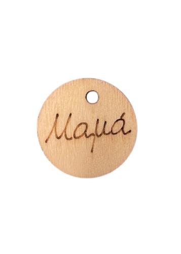 Pendentif rond en bois MAMA 'Maman' 2,2 cm