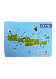 Magnet souvenir de Crte-Grce "Carte le de Crte" 7,4x5,5 cm