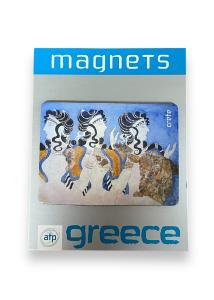 Magnet souvenir de Crète-Grèce "Dames en bleu - Knossos " 7,4x5,5 cm