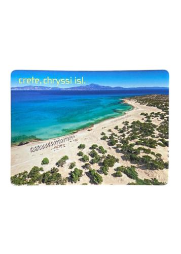 Magnet souvenir de Crète-Grèce, le paradis perdu sur l'île de Chrissi 7,4x5,5 cm